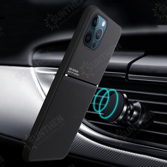 For iPhone 12 Pro / 12 Case Magnetic Leather Texture Non-Slip TPU Shockproof Protective Case Back Cover For iPhone 12 Pro / 12 Case Magnetic Leather Texture Non-Slip TPU Shockproof Protective Case Back Cover