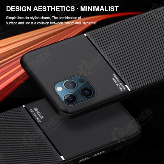 For iPhone 12 Pro / 12 Case Magnetic Leather Texture Non-Slip TPU Shockproof Protective Case Back Cover For iPhone 12 Pro / 12 Case Magnetic Leather Texture Non-Slip TPU Shockproof Protective Case Back Cover