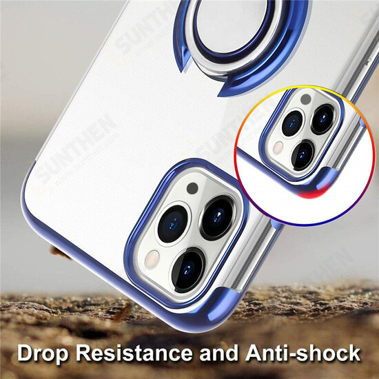 For iPhone 12 Pro / 12 Case Plating Transparent with Ring Holder Shockproof Soft TPU Protective Case Back Cover For iPhone 12 Pro / 12 Case Plating Transparent with Ring Holder Shockproof Soft TPU Protective Case Back Cover