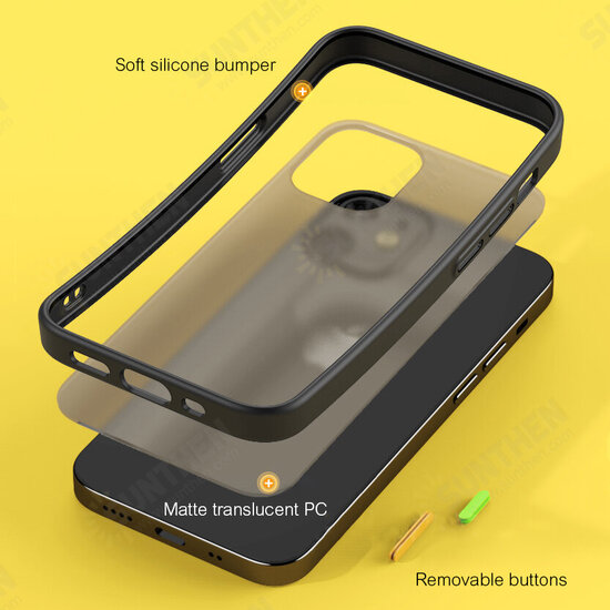 For iPhone 12 Pro / 12 Case Shockproof Anti-Fingerprint Matte Translucent Hard PC & Soft TPU Edge Protective Case For iPhone 12 Pro / 12 Case Shockproof Anti-Fingerprint Matte Translucent Hard PC & Soft TPU Edge Protective Case