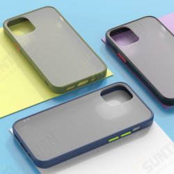 For iPhone 12 Pro / 12 Case Shockproof Anti-Fingerprint Matte Translucent Hard PC & Soft TPU Edge Protective Case