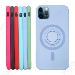 For iPhone 12 Pro / 12 Case Support Magsafe with Ring Holder Smooth Shockproof Soft Liquid Silicone Rubber Protective Case For iPhone 12 Pro / 12 Case Support Magsafe with Ring Holder Smooth Shockproof Soft Liquid Silicone Rubber Protective Case