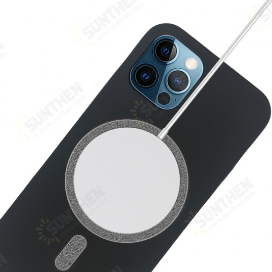 For iPhone 12 Pro / 12 Case Support Magsafe with Ring Holder Smooth Shockproof Soft Liquid Silicone Rubber Protective Case