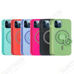 For iPhone 12 Pro / 12 Case Support Magsafe with Ring Holder Smooth Shockproof Soft Liquid Silicone Rubber Protective Case For iPhone 12 Pro / 12 Case Support Magsafe with Ring Holder Smooth Shockproof Soft Liquid Silicone Rubber Protective Case