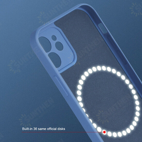 For iPhone 12 Pro 6.1inch Liquid Silicone Case Magnetic Anti-Fingerprint Shockproof Support Wireless Charging Protective Back Cover