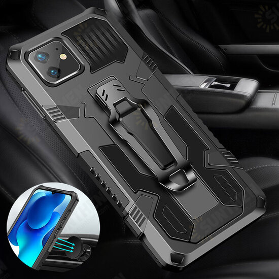 For iPhone 12 Pro Max / 12 / 12 Mini / 12 Pro Case Dual-Layer Rugged Magnetic with Belt Clip Stand Non-Slip Anti-Fingerprint Shockproof Protective Case For iPhone 12 Pro Max / 12 / 12 Mini / 12 Pro Case Dual-Layer Rugged Magnetic with Belt Clip Stand Non-Slip Anti-Fingerprint Shockproof Protective Case