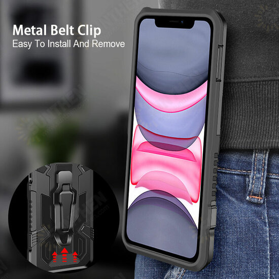 For iPhone 12 Pro Max / 12 / 12 Mini / 12 Pro Case Dual-Layer Rugged Magnetic with Belt Clip Stand Non-Slip Anti-Fingerprint Shockproof Protective Case For iPhone 12 Pro Max / 12 / 12 Mini / 12 Pro Case Dual-Layer Rugged Magnetic with Belt Clip Stand Non-Slip Anti-Fingerprint Shockproof Protective Case