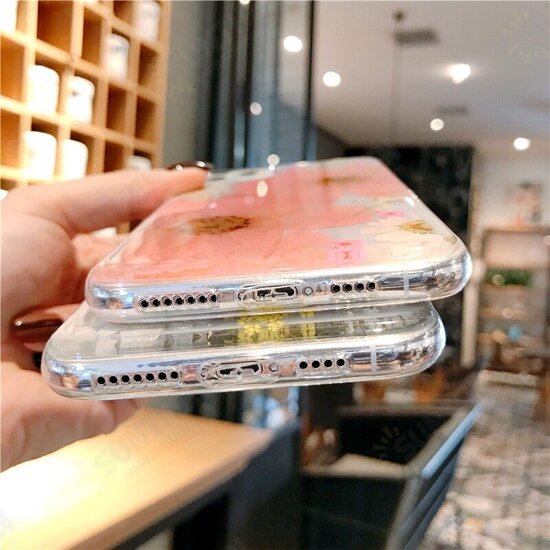 For iPhone 12 Pro Max / 12 / 12 Pro / 12 Mini Case Ins Style Dried Flower Pattern Transparent Non-Yellow TPU Protective Case