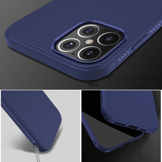 For iPhone 12 Pro Max 6.7 inch Case Carbon Fiber Texture Slim Soft Silicone Shockproof Protective Case Back Cover