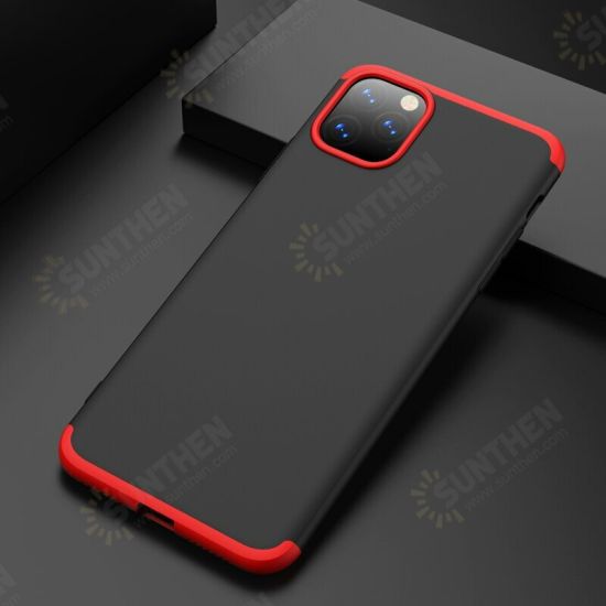 For iPhone 12 Pro Max Case 3 in 1 Detachable Double Dip with Lens Protector Anti-Fingerprint Shockproof PC Protective Case