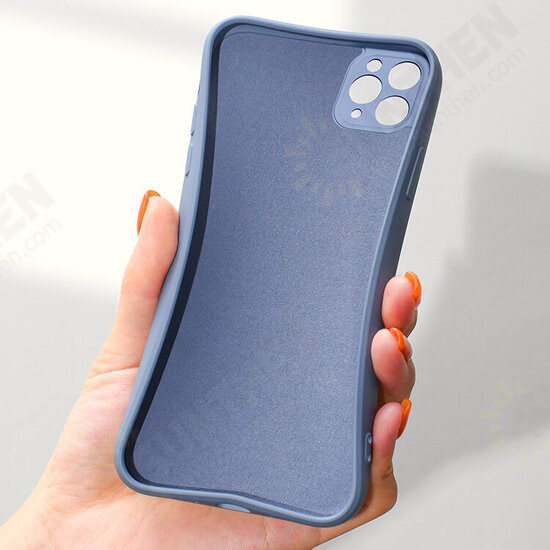 For iPhone 12 Pro Max Case Smooth Shockproof with Lens Protector Soft Liquid Silicone Rubber Back Cover Protective Case