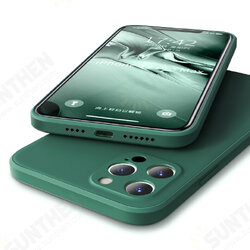 For iPhone 12 Pro Max Case Smooth Shockproof with Lens Protector Soft Liquid Silicone Rubber Back Cover Protective Case