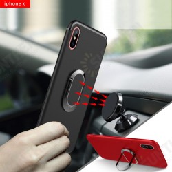 360° Adjustable Metal Ring Kickstand Magnetic Adsorption TPU Case for iPhone X 360° Adjustable Metal Ring Kickstand Magnetic Adsorption TPU Case for iPhone X