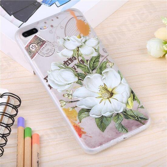 3D Relief Printing Fresh Flower Silicone Soft TPU Case for iPhone 7Plus 5.5 Inch