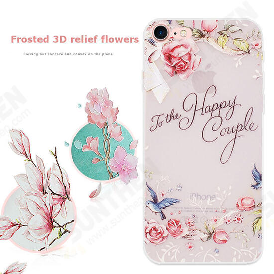 3D Relief Printing Fresh Flower Silicone Soft TPU Case for iPhone 7Plus 5.5 Inch