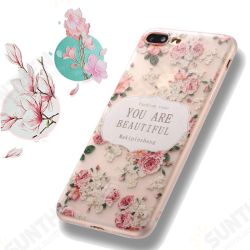 3D Relief Printing Fresh Flower Silicone Soft TPU Case for iPhone 7Plus 5.5 Inch
