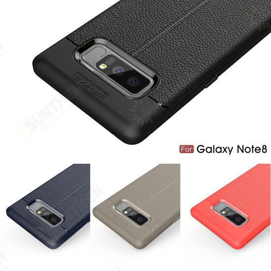 Anti Fingerprint Soft TPU Litchi Leather Case Cover for Samsung Galaxy Note 8/S8/S8 Plus