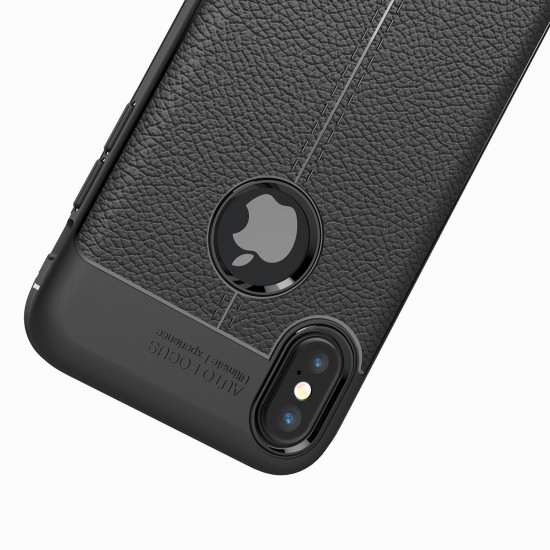 Anti Fingerprint Soft TPU Litchi Leather Case Cover for iPhone X/7/8/7Plus/8Plus/6Plus/6sPlus