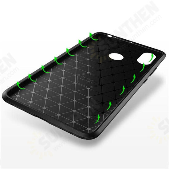 Carbon Fiber Pattern Shockproof Silicone Back Cover Protective Case for Xiaomi Pocophone F1 Non-original