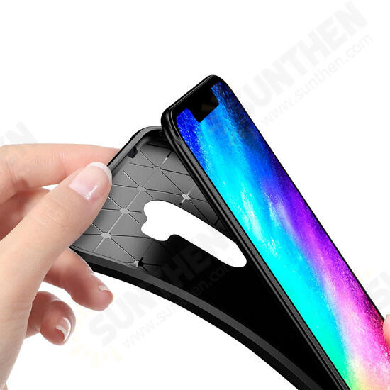 Carbon Fiber Pattern Shockproof Silicone Back Cover Protective Case for Xiaomi Pocophone F1 Non-original