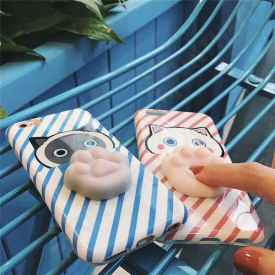 Cartoon 3D Squishy Squeeze Slow Rising Cat Claws Soft TPU Case for iPhone 6 6s& 6Plus 6sPlus