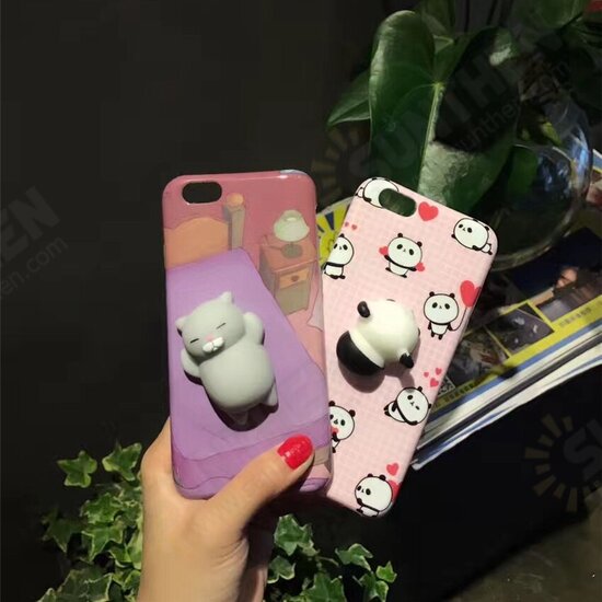 Cartoon 3D Squishy Squeeze Slow Rising Cat Panda Soft TPU Case for iPhone 6 6s& 6Plus 6sPlus