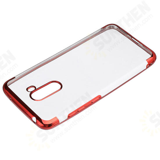 Color Plating Transparent Soft TPU Back Cover Protective Case for Xiaomi Pocophone F1 Non-original