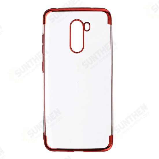 Color Plating Transparent Soft TPU Back Cover Protective Case for Xiaomi Pocophone F1 Non-original