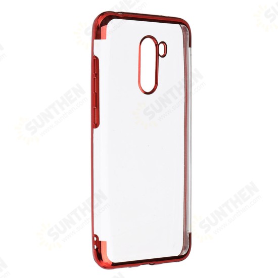 Color Plating Transparent Soft TPU Back Cover Protective Case for Xiaomi Pocophone F1 Non-original