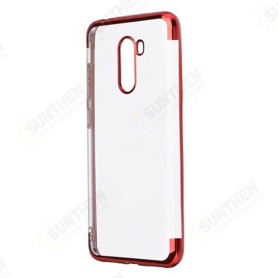 Color Plating Transparent Soft TPU Back Cover Protective Case for Xiaomi Pocophone F1 Non-original