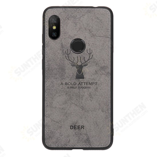 Deer Shockproof Cloth Soft TPU Back Cover Protective Case for Xiaomi Redmi Note 6 Pro Non-original