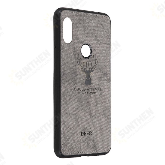Deer Shockproof Cloth Soft TPU Back Cover Protective Case for Xiaomi Redmi Note 6 Pro Non-original
