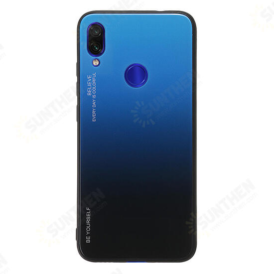 Gradient Color Tempered Glass + Soft TPU Back Cover Protective Case for Xiaomi Redmi Note 7 / Note 7 Pro Non-original Gradient Color Tempered Glass + Soft TPU Back Cover Protective Case for Xiaomi Redmi Note 7 / Note 7 Pro Non-original