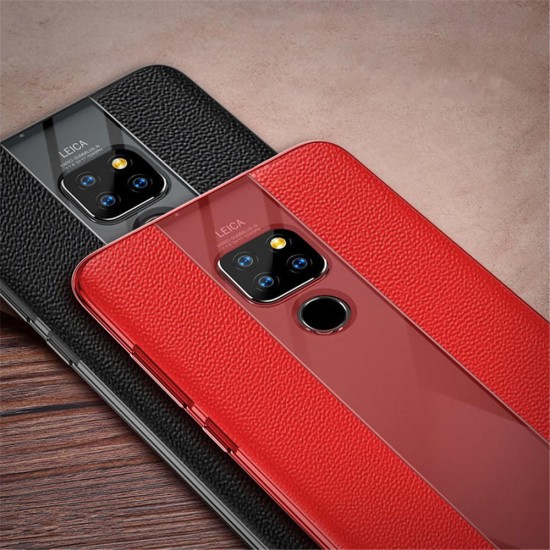 Luxury Shockproof PU Leather + Soft TPU Back Cover Protective Case for Huawei Mate 20