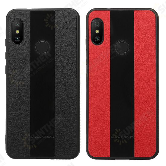 Luxury Shockproof PU Leather + Soft TPU Back Cover Protective Case for Xiaomi Redmi Note 6 Pro