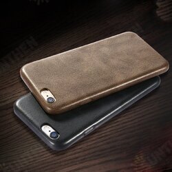 Retro Soft PU Leather Ultra Thin Shockproof Case Back Cover For iPhone 6Plus 6sPlus 5.5 Inch
