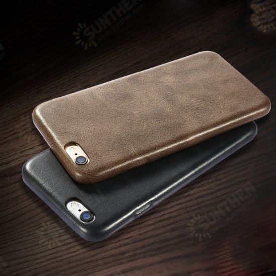 Retro Soft PU Leather Ultra Thin Shockproof Case Back Cover For iPhone 6Plus 6sPlus 5.5 Inch