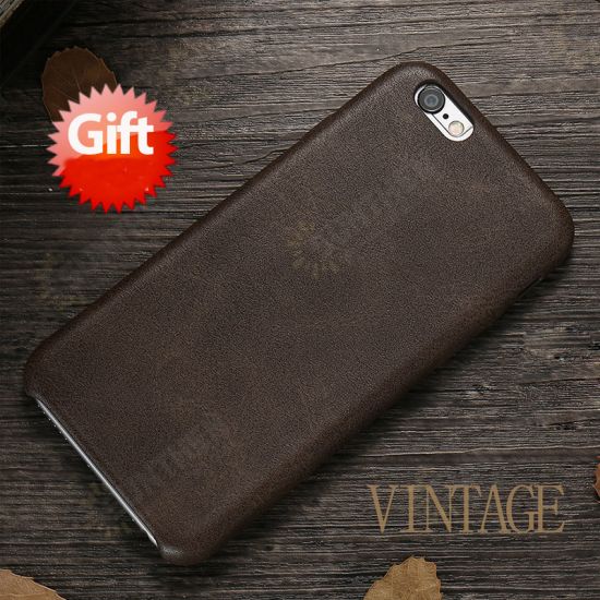 Retro Soft PU Leather Ultra Thin Shockproof Case Back Cover For iPhone 6Plus 6sPlus 5.5 Inch