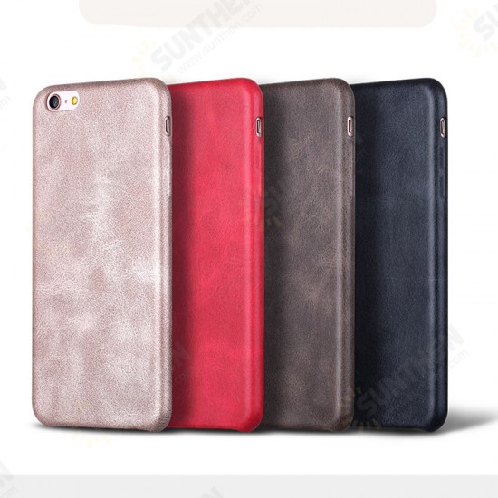 Retro Soft PU Leather Ultra Thin Shockproof Case Back Cover For iPhone 6Plus 6sPlus 5.5 Inch