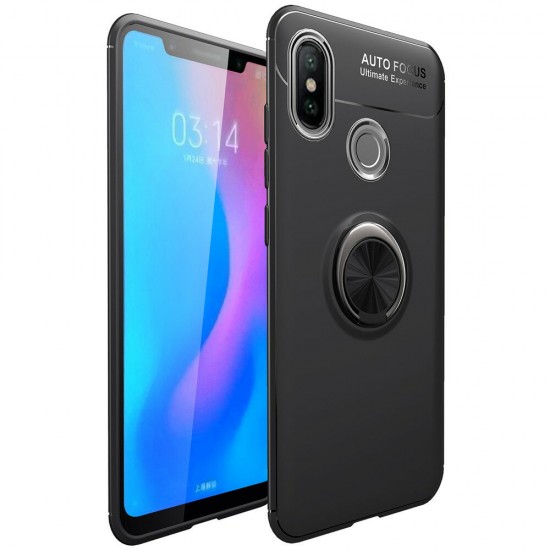 Shockproof Silicone Back Cover Protective Case with Finger Ring Holder for Xiaomi Mi Max 3 Non-original