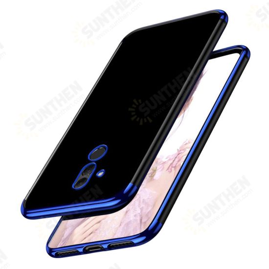 Transparent Plating Shockproof Back Cover Protective Case for Huawei Mate 20 Lite