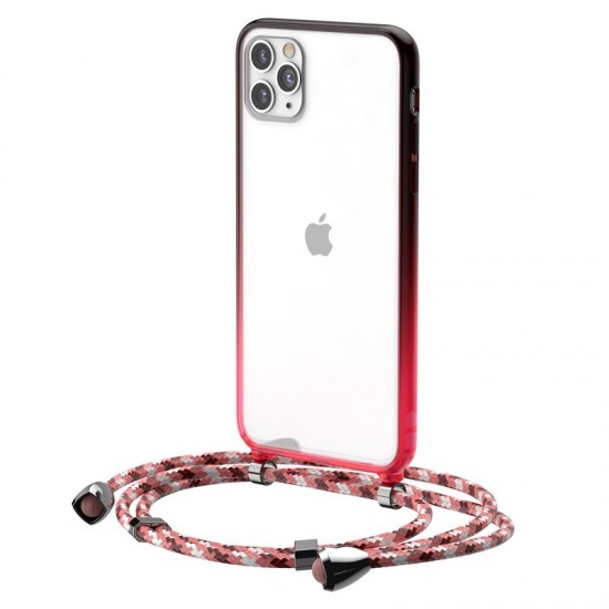 Bumpers Transparent Non-Yellow with Anti-lost Crossbody Lanyard Shockproof Protective Case for iPhone 11 / 11 Pro / 11 Pro Max