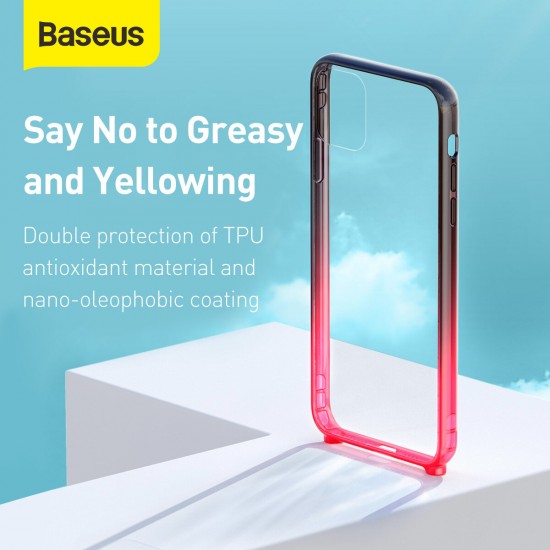 Bumpers Transparent Non-Yellow with Anti-lost Crossbody Lanyard Shockproof Protective Case for iPhone 11 / 11 Pro / 11 Pro Max