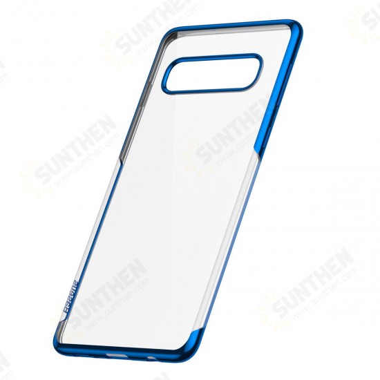 Plating Transparent Shockproof Soft TPU Back Cover Protective Case for Samsung Galaxy S10