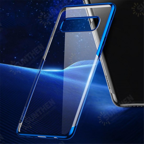 Plating Transparent Shockproof Soft TPU Back Cover Protective Case for Samsung Galaxy S10