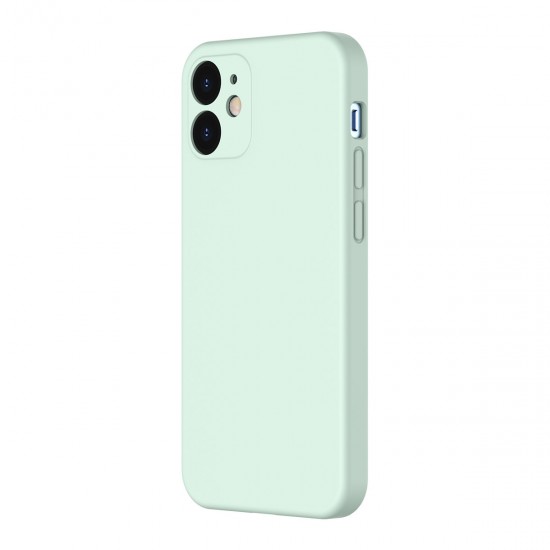 For iPhone 12 Case Dirtproof Anti-Fingerprint Shockproof with Lens Protector Liquid Silicone Protective Case