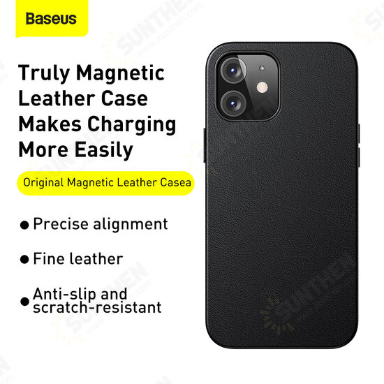 For iPhone 12 Mini Case Magnetic Anti-Fingerprint Shockproof PU Leather Protective Case Back Cover