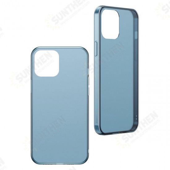 For iPhone 12 Mini Case Matte Anti-Fingerprint Shockproof Tempered Glass Protective Case