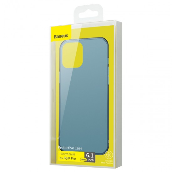 For iPhone 12 Pro / 12 Case Matte Anti-Fingerprint Shockproof Tempered Glass Protective Case