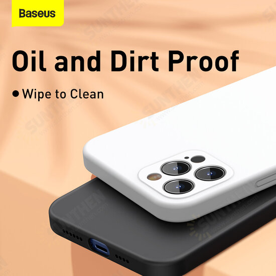 For iPhone 12 Pro Case Dirtproof Anti-Fingerprint Shockproof with Lens Protector Liquid Silicone Protective Case